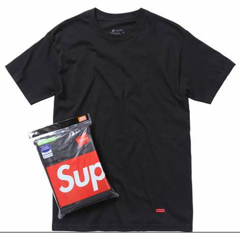 SUPREME HANES TEE BLACK