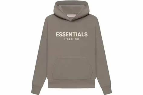 essential hoodie kids taupe