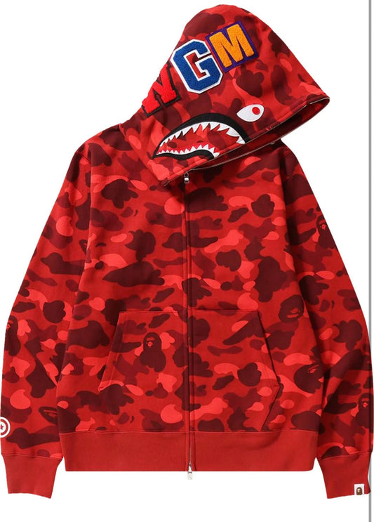 Bape hoodie x red