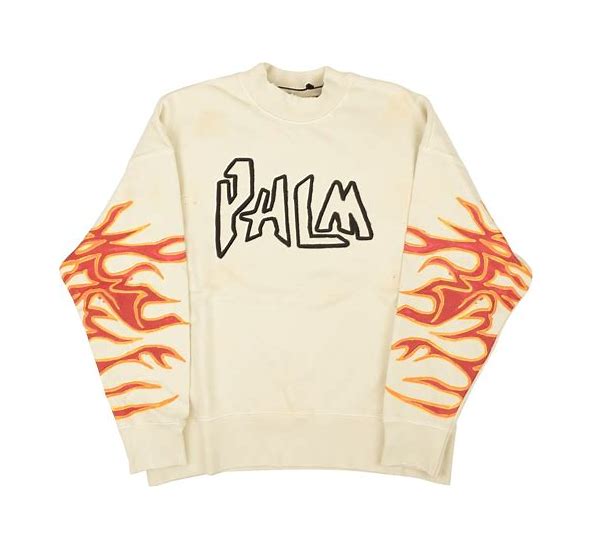 palm angel flame crewneck